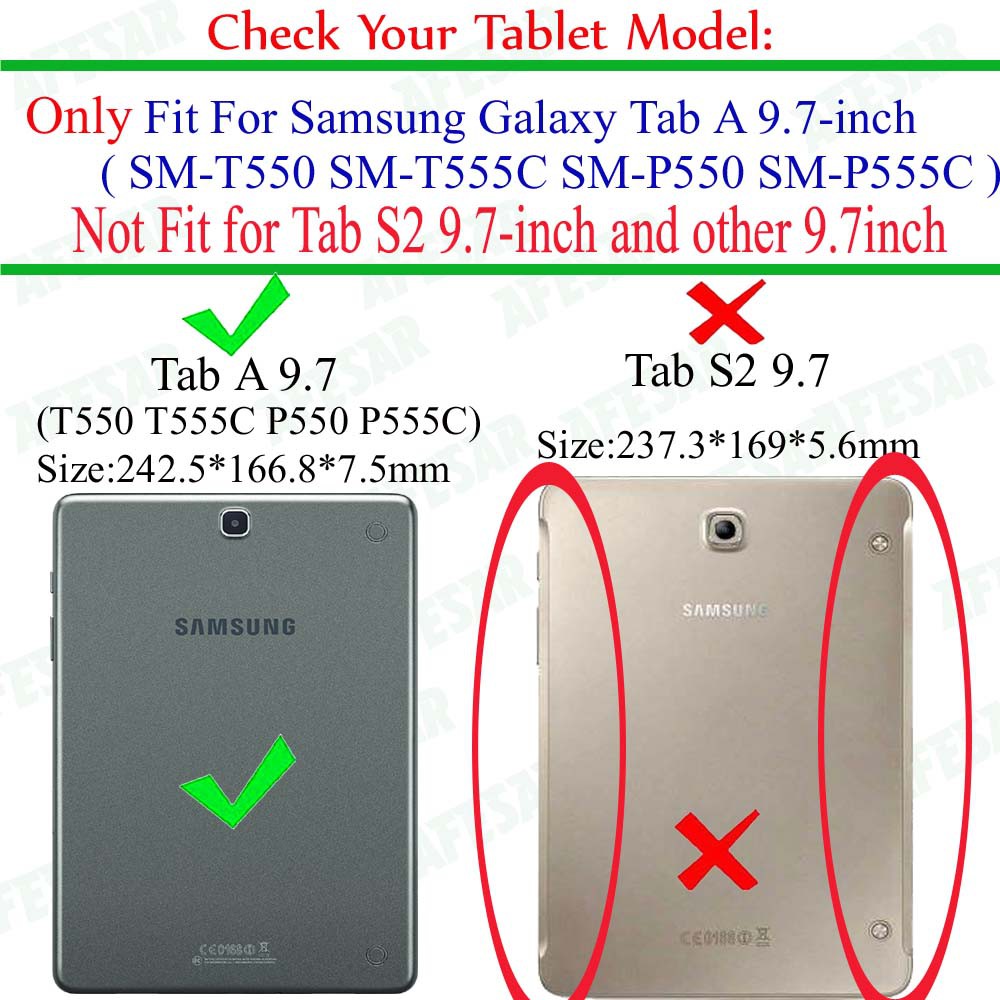 Ốp lưng nắp gập da thông minh đứng nhẹ nhàng được cho máy tablet Samsung Galaxy Tab A 9.7 inch