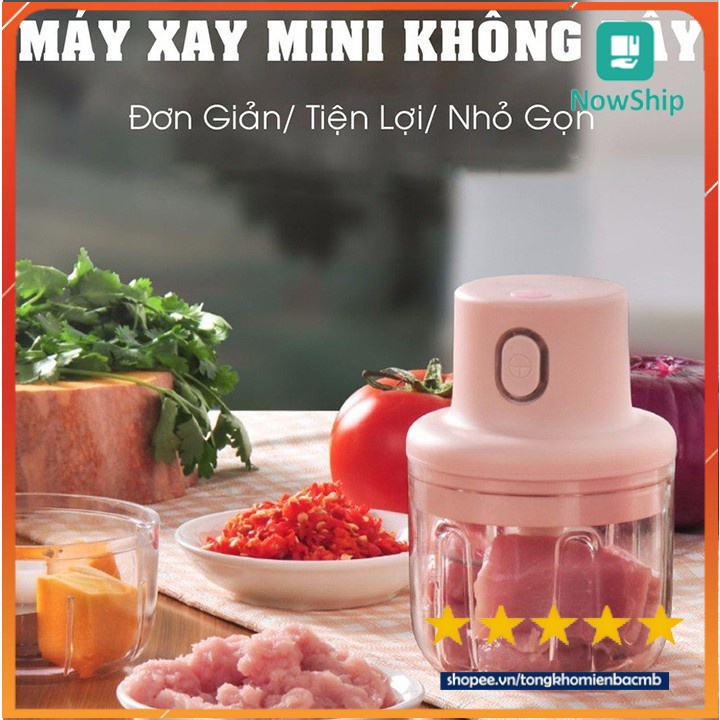 [GIẢM GIÁ SIÊU SỐC] Máy Xay Mini Sạc Điện, Có Cổng Sạc Usb, Nhỏ Gọn Tiện Ích Dễ Sử Dụng, Xay Hành, Tỏi, Rau Củ