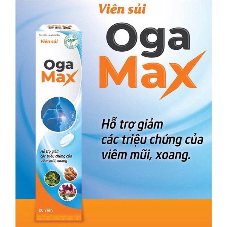 Viên Sủi Oga Max Chính Hãng - Hỗ Trợ Viêm Xoang Viêm Mũi Dị Ứng Tuýp 20 Viên
