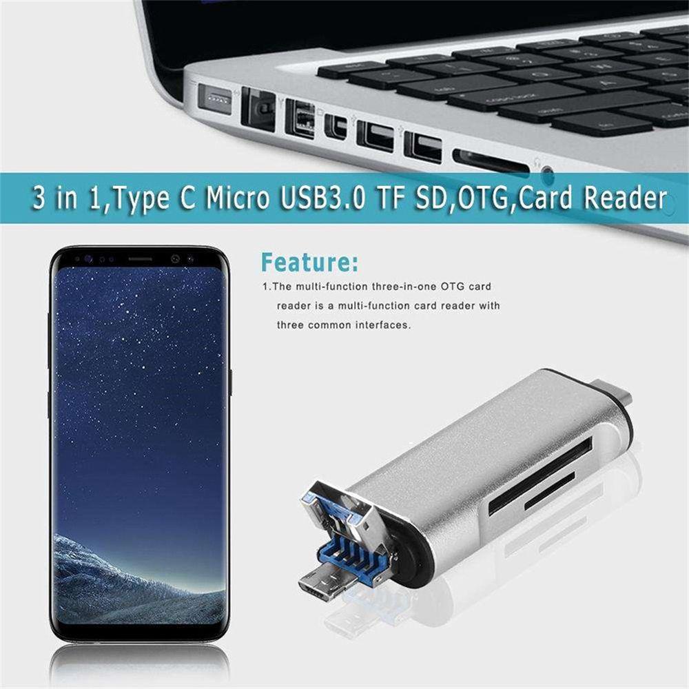 Đầu Đọc Thẻ Nhớ Đa Năng 3 Trong 1 Type C