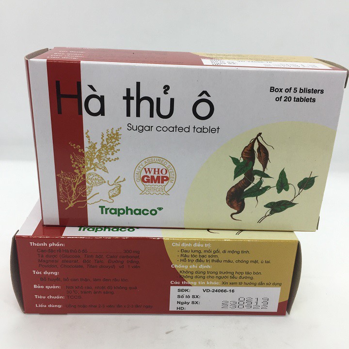 HÀ THỦ Ô TRAPHACO HỘP 100 VIÊN