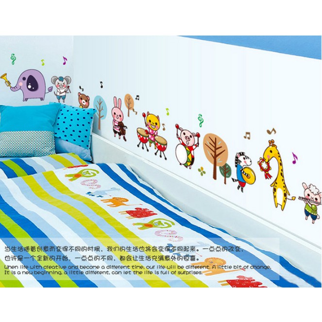 Decal trang trí tường Các Thú hợp ca mẫu 02