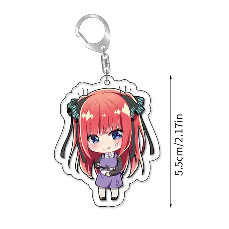 Móc Khóa Acrylic Hình Trái Tim Anime The Quintuplets Nakano Ichika Nino Miku Yotsuba Itsuki Sisters