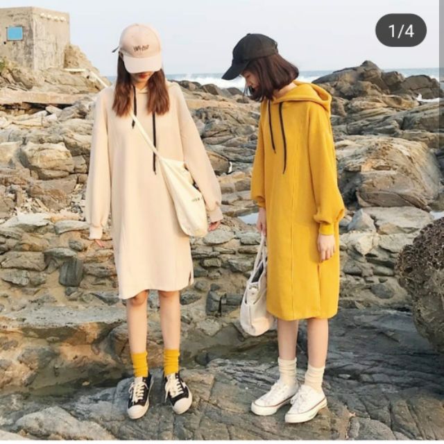 Váy len hoodie