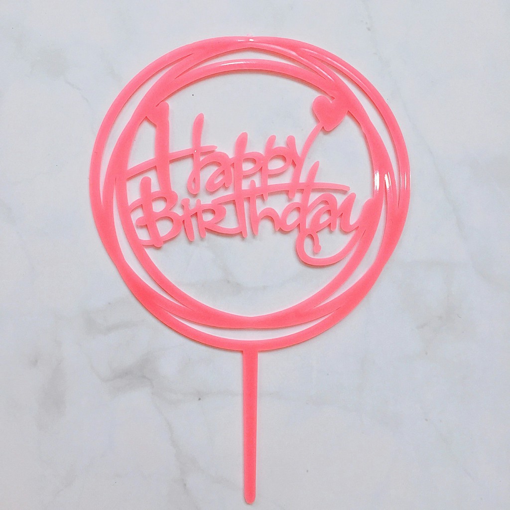 Combo 10 que cắm/topper nhựa trang trí bánh sinh nhật