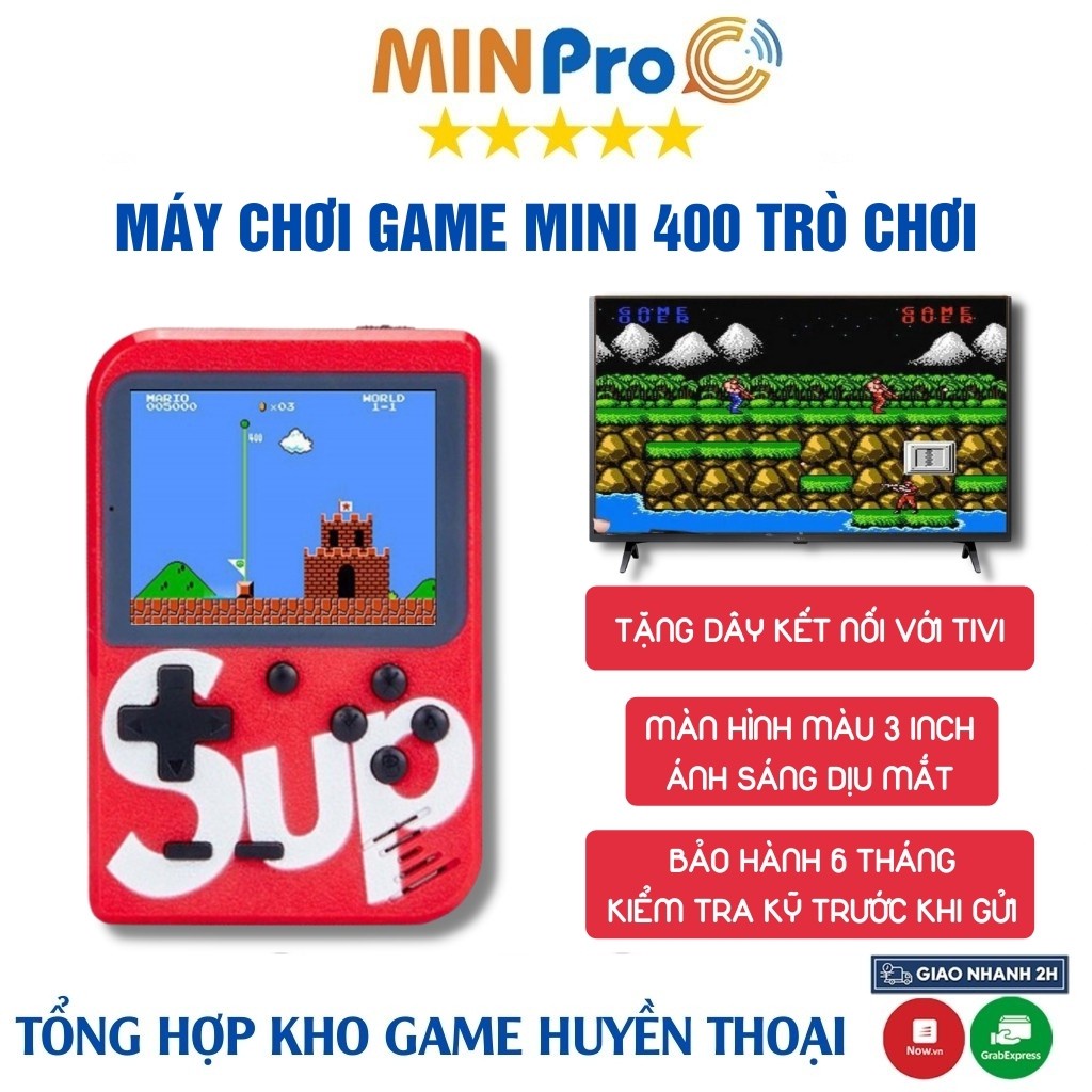 Máy chơi game cầm tay mini SUP hơn 400 trò chơi huyền thoại, chơi game điện tử 4 nút cao cấp giá rẻ - Minpro - Hàng nhập