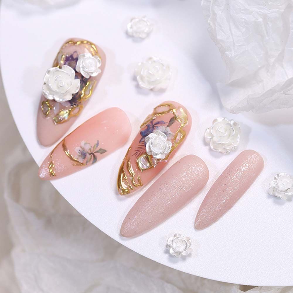 [Hàng mới về] Hạt phụ kiện trang trí móng tay hình hoa trà 3D tinh tế