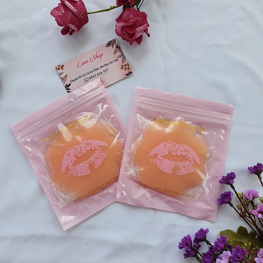 Miếng Dán Nhũ Hoa Silicon che đầu ngực - Kéo ngực chống chảy xệ - Siêu dính tốt - Hàng Cao Cấp - Đường kính 10cm