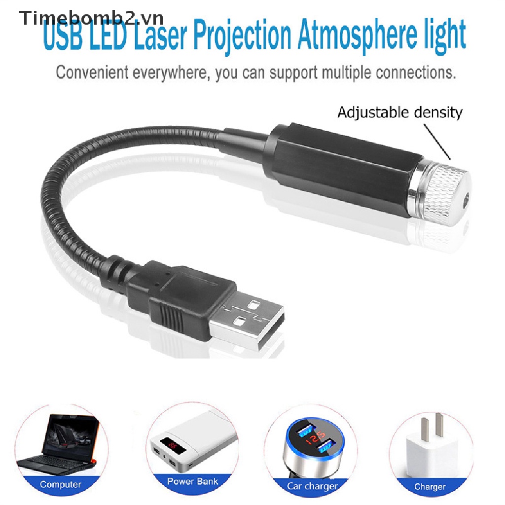 1 Đèn LED Tạo Hiệu Ứng Bầu Trời Đầy Sao Trang Trí Nội Thất Xe Hơi