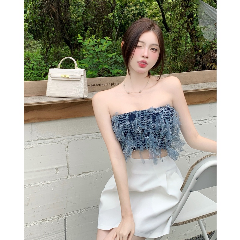 Áo Ống Hai Dây Dáng Ôm Phong Cách Hàn Quốc Thời Trang Mùa Hè Quyến Rũ Dành Cho Nữ