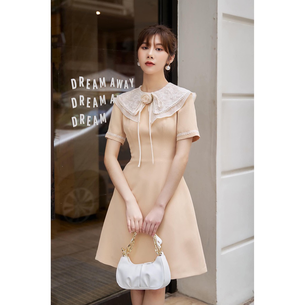 LAVIEM - Đầm be phối ren Dilys
