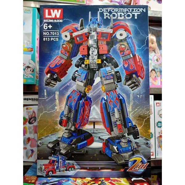 Hộp lê gô lắp ghép 2in1 mô hình Robot và xe ô tô 7013