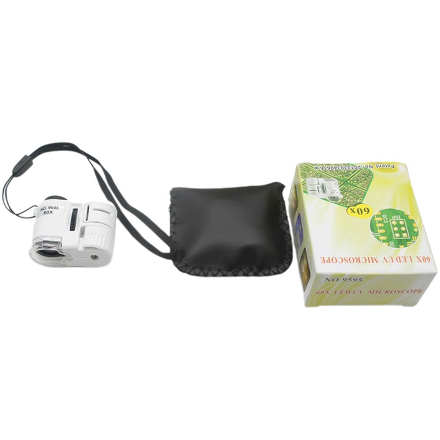 Kính lúp cầm tay 60X Kính hiển vi bỏ túi nhỏ Máy dò tiền tệ Loupe