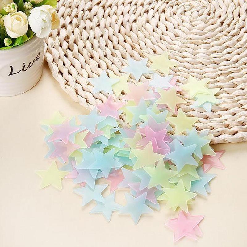 Túi 50 ngôi sao dạ quang 3cm trang trí phòng