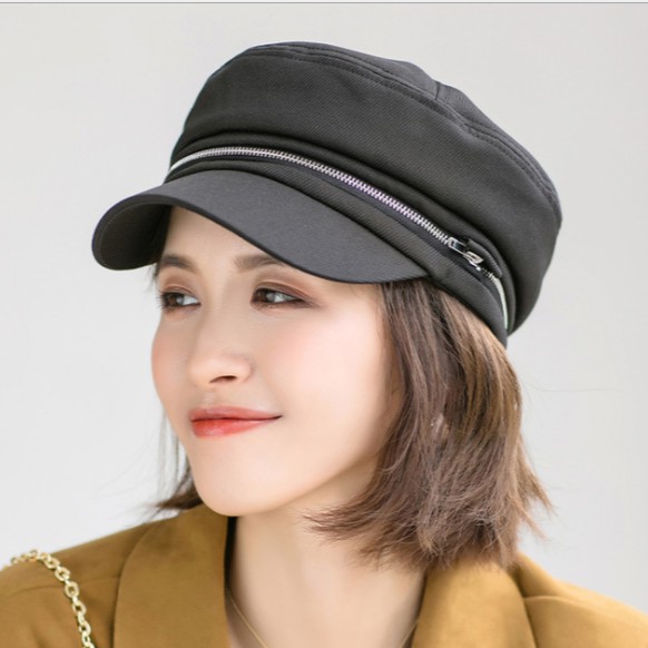 [HÀNG CAO CẤP] Mũ beret khoá kéo phong cách Retro - N3710