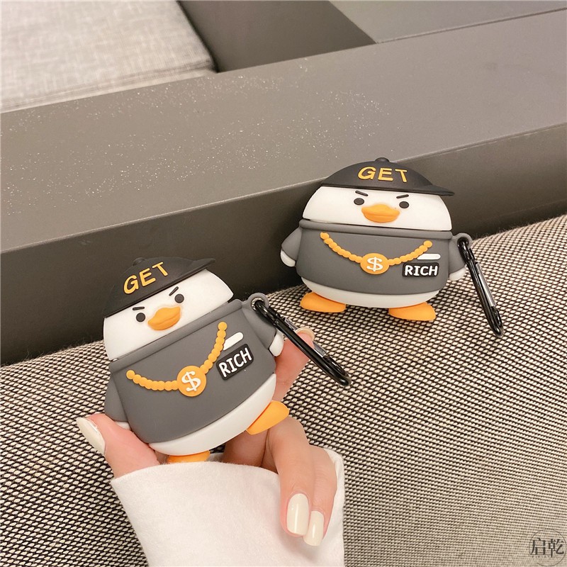 Vỏ bảo vệ bao đựng tai nghe ✔️ case airpod 1 2 Pro ✔️ Vịt Rich Kid