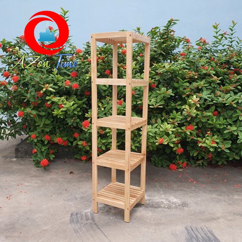 [GỖ TỰ NHIÊN] Kệ Gỗ Vuông Có Nan, Loại 2 Tầng, Loại 3 Tầng, Loại 4 Tầng, Loại 5 Tầng, Kệ Đầu Giường