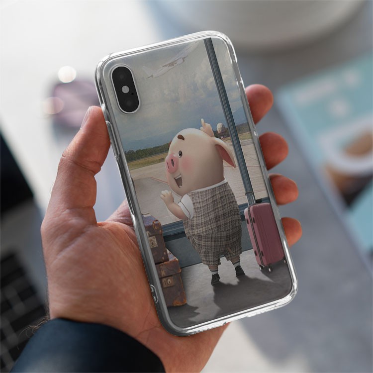 Ốp Lưng Lợn mặc suite và vali ở sân bay Iphone 7/7Plus/8/8Plus/X/Xs/Xs Max/11/11 Promax/12/12 Promax PIG20210149