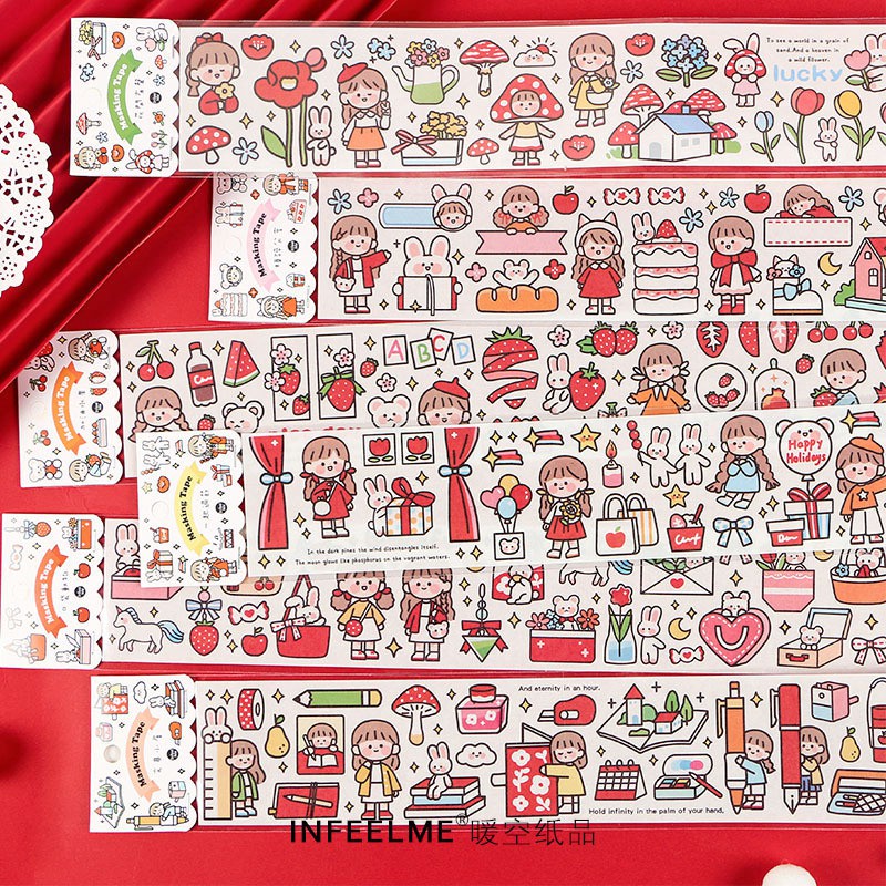 1 Cuộn Băng Dính washi Kích Thước 60x350mm