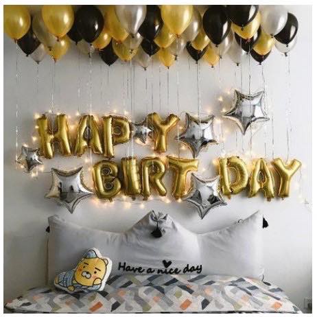 BỘ BONG BÓNG TRANG TRÍ SINH NHẬT SP-0014 (Tặng kèm băng dính +RUY BĂNG+ bơm tay)