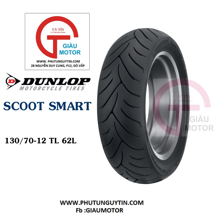 Lốp Dunlop size 130.70-12 SCOOTSMART TL 62L_Vỏ xe máy Dunlop size 130-70-12 SCOOTSMART TL 62L _ Dunlop uy tín, giá rẻ,