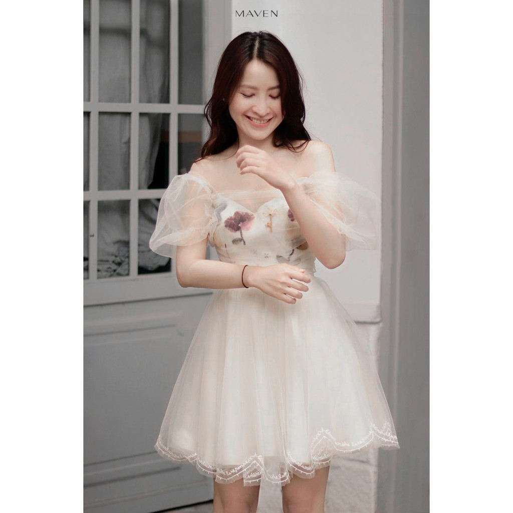 MAVEN - Váy xoè phối lưới Fly Dress