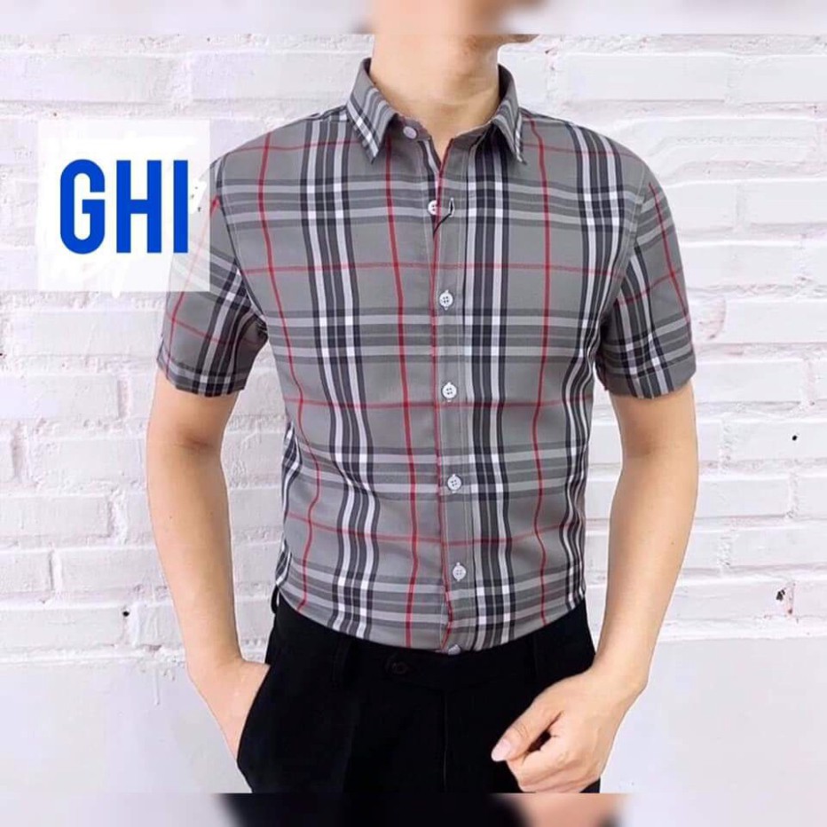 Áo sơ mi nam kẻ  BBR cao cấp CỘC TAY vải xuất : , không nhăn, không xù , thoáng mát, thấm hút mồ hôi | BigBuy360 - bigbuy360.vn