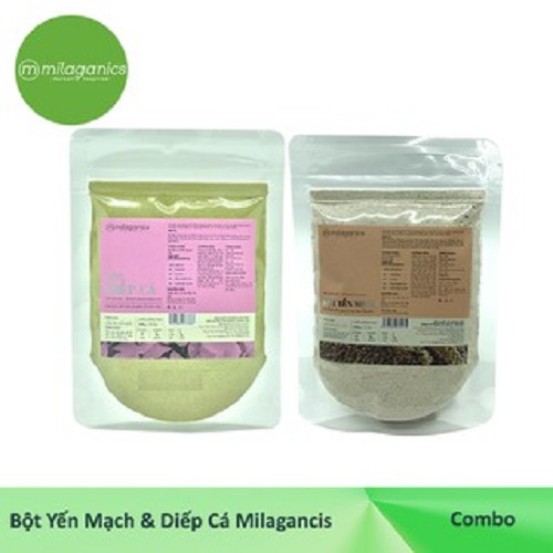 COMBO TẨY DA CHẾT - Bột Yến Mạch MILAGANICS 100g và Bột Diếp cá MILAGANICS 100g | BigBuy360 - bigbuy360.vn