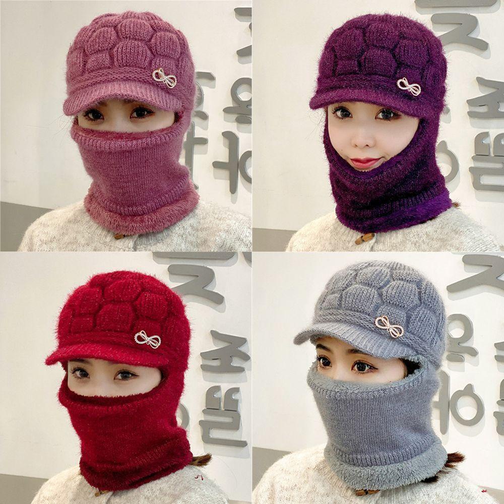 Mũ Beanie Balaclava Vải Lông Cừu San Hô Dày Chống Gió Mùa Đông