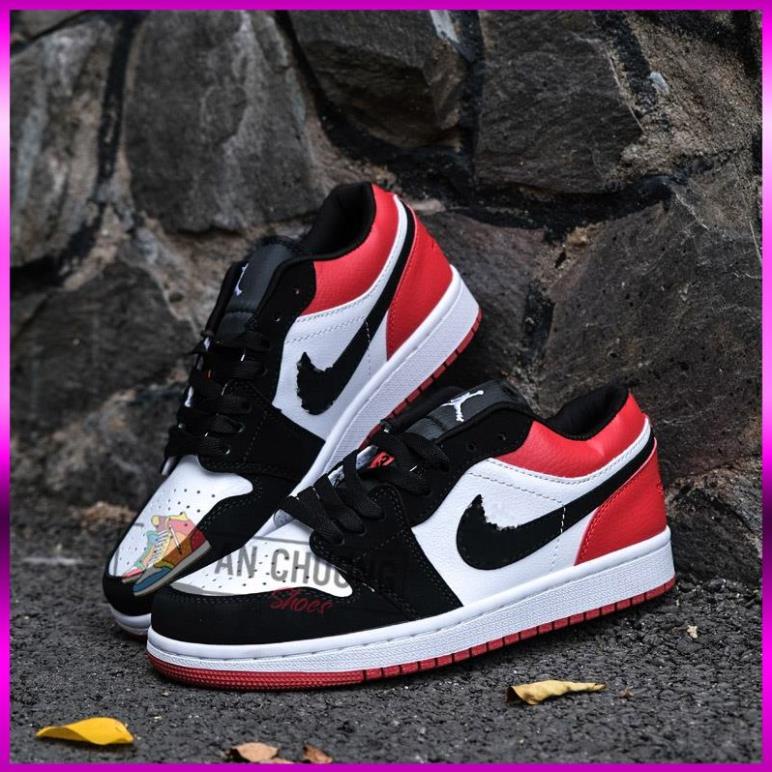 [Sneaker34] Giày Jordan 1 cổ cao OG Bred Toe ❤️Full Box+Bill❤️ Giày Sneaker JD1 Đỏ đen cao cổ thấp cổ đủ size nam nữ