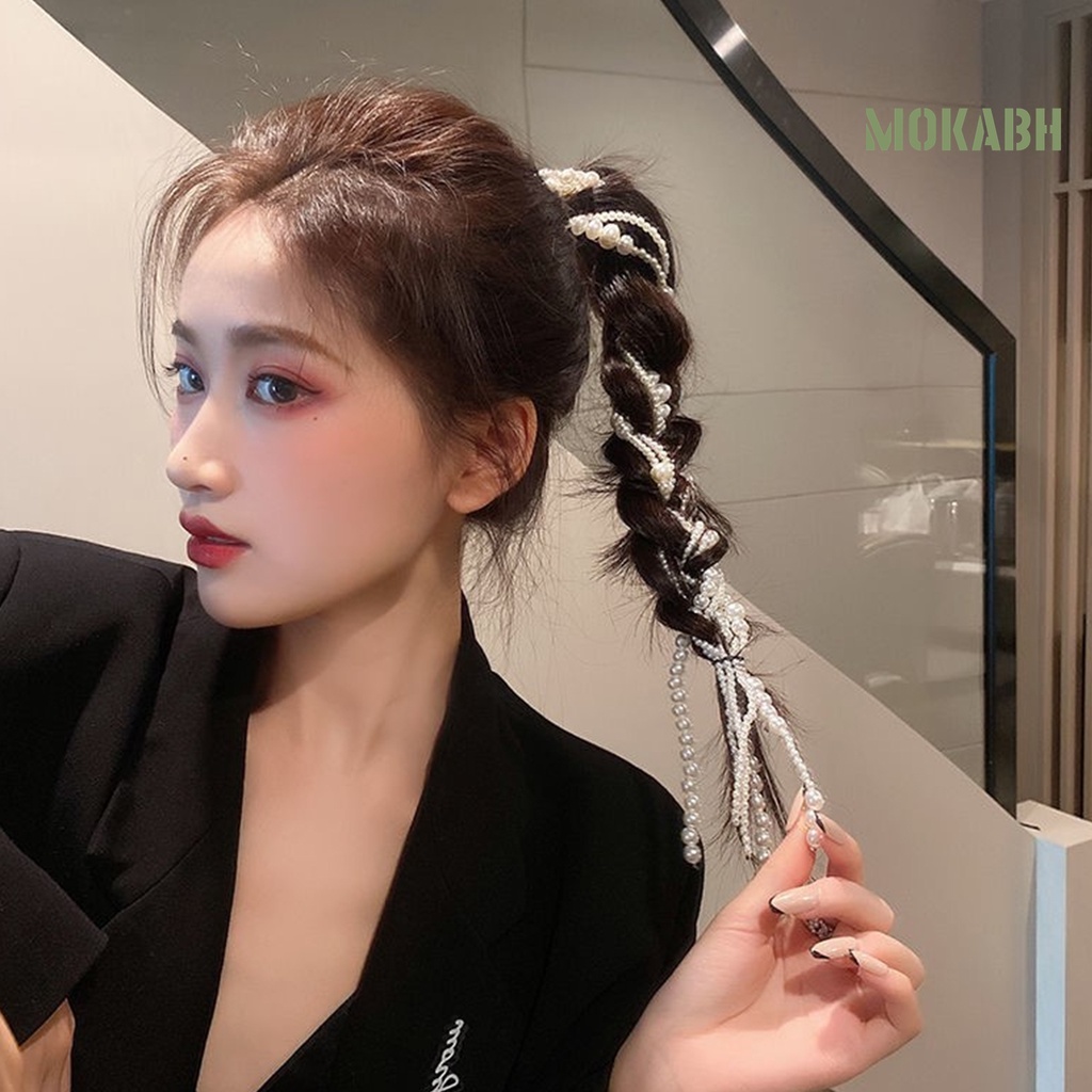 Băng Đô Cài Tóc Đính Ngọc Trai Giả Ngọt Ngào Cho Cô Dâu