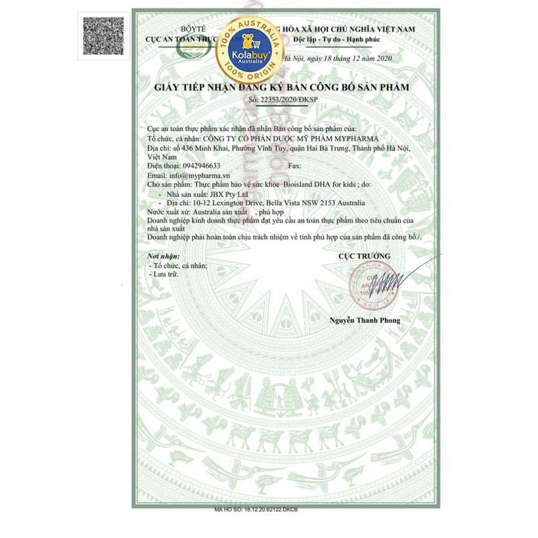 [Tem Chemist] Viên uống DHA của Úc Bio Island DHA Kids 60 viên (SP3)