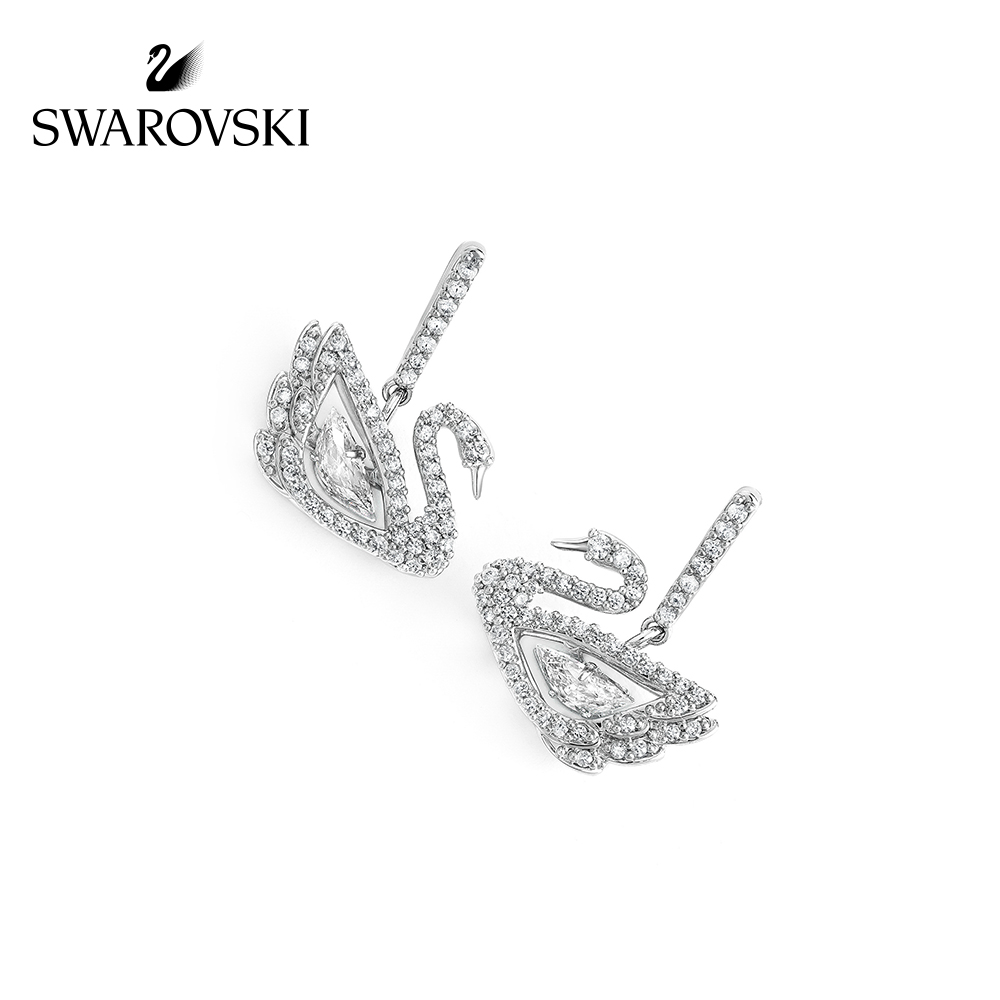 FREE SHIP Bông Tai Cá Tính Nữ Swarovski DANCING SWAN Phiên bản kỷ niệm 125 năm Earrings Crystal FASHION Trang sức trang sức đeo THỜI TRANG