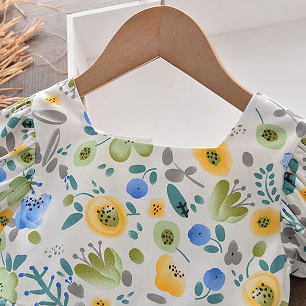 BEAR LEADER Đầm Công Chúa Họa Tiết Hoa Dễ Thương Thời Trang Mùa Hè Cho Bé Gái