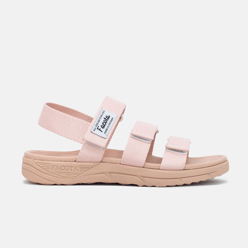 FACOTA | Giày dép sandal nữ Unisex thể thao 3 hồng phấn đi học, đi chơi GLC04