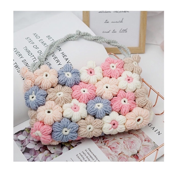 [Mẫu Mới 2022] DIY Combo Nguyên Liệu Làm Túi Bông Hoa Nhiều Màu  - Qùa Tặng Handmade Ý Nghĩa ( Có Video Hướng Dẫn)