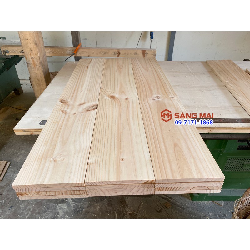 [MS62] Tấm gỗ thông mặt rộng 20cm x dày 1,5cm x dài 120cm + láng mịn 4 mặt