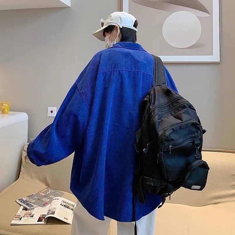 Áo sơmi tay dài nam nữ,chất nhung tăm ms Doro