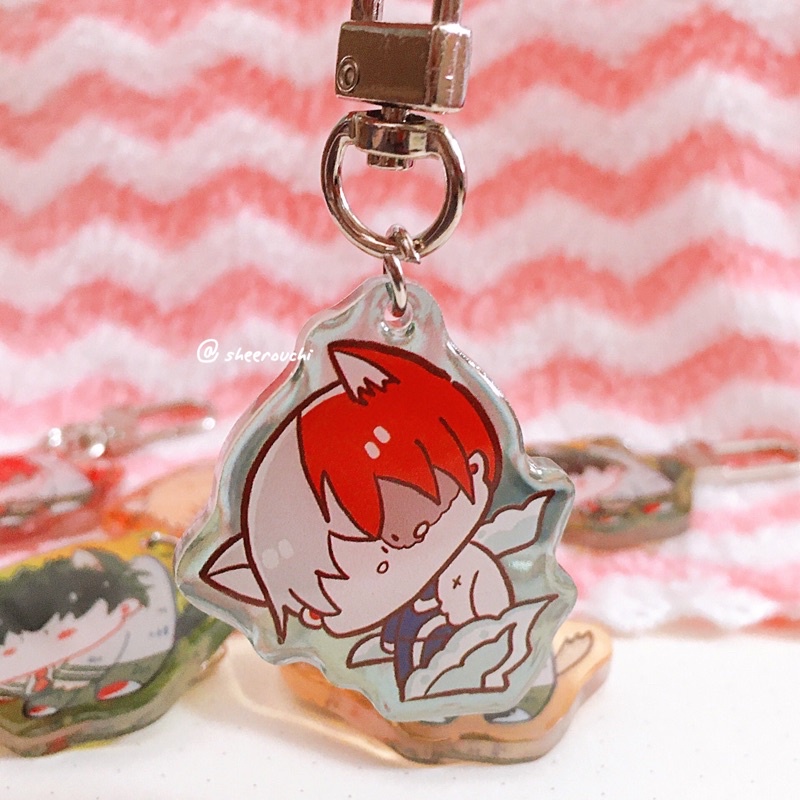 Móc khoá epoxy nền màu trong 4cm My Hero Academia Học viện anh hùng BNHA - By Sheerouchi