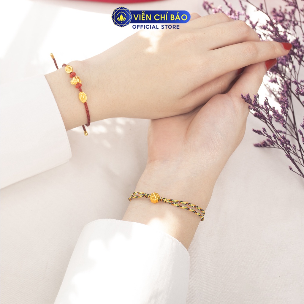 Vòng tay nữ mix 3 Charm vàng 24K  x thời trang phụ kiên trang sức Viễn Chí Bảo