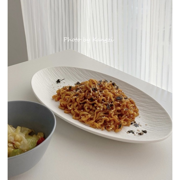 Đĩa cá, đĩa oval men nhám chống xước, đĩa decor