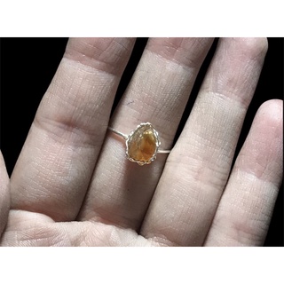 Natural crystal ring - nhẫn citrine quấn dây handmade