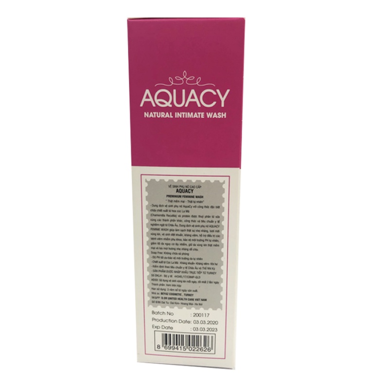 Dung dịch vệ sinh AQUACY (hàng thổ nhĩ kỳ) - Vệ sinh phụ nữ cao cấp