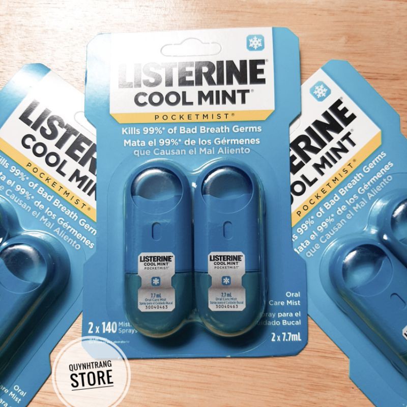 Xịt thơm miệng Listerine Cool Mint Pockeymist Mỹ