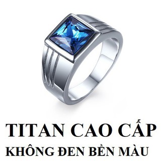Nhẫn nam titan đính đá Zircon