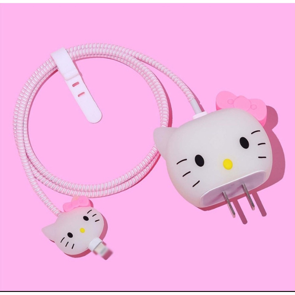 Bộ Phụ Kiện Bảo Vệ Cáp Và Củ Sạc Iphone 11-12-13-14 Bằng Silicon Hình Hoạt Họa  Siêu Dễ Thương