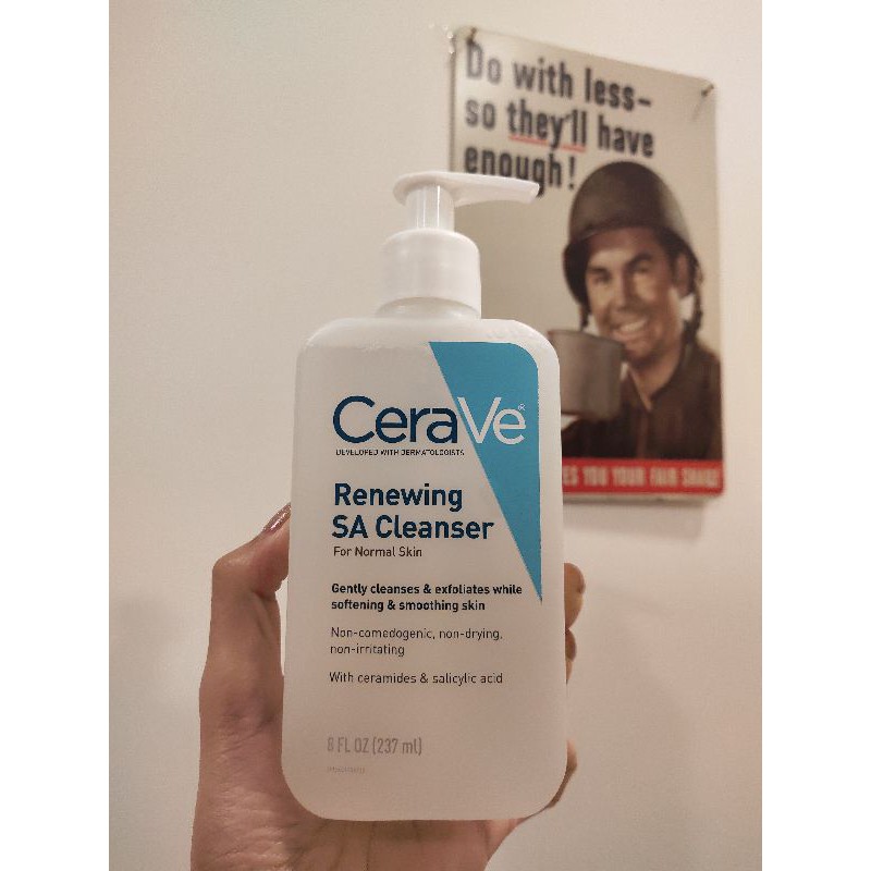 Sữa rửa mặt Cerave Renewing Salicylic Acid SA Facial Cleanser 237ml (bill Mỹ)