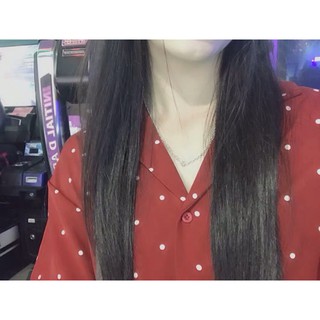 Áo sơ mi chấm bi cộc tay [ hàng order ]