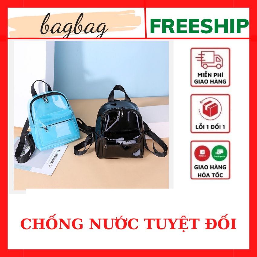 balo đi học đi chơi trong suốt kiểu dáng mờ chất liệu pvc chắc chắn BAGBAG