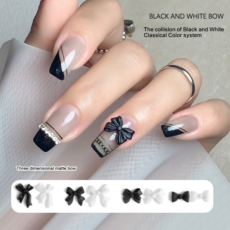 Dây Ruy Băng Dài Đính Nơ 3D Trang Trí Móng Tay Nghệ Thuật Thời Trang